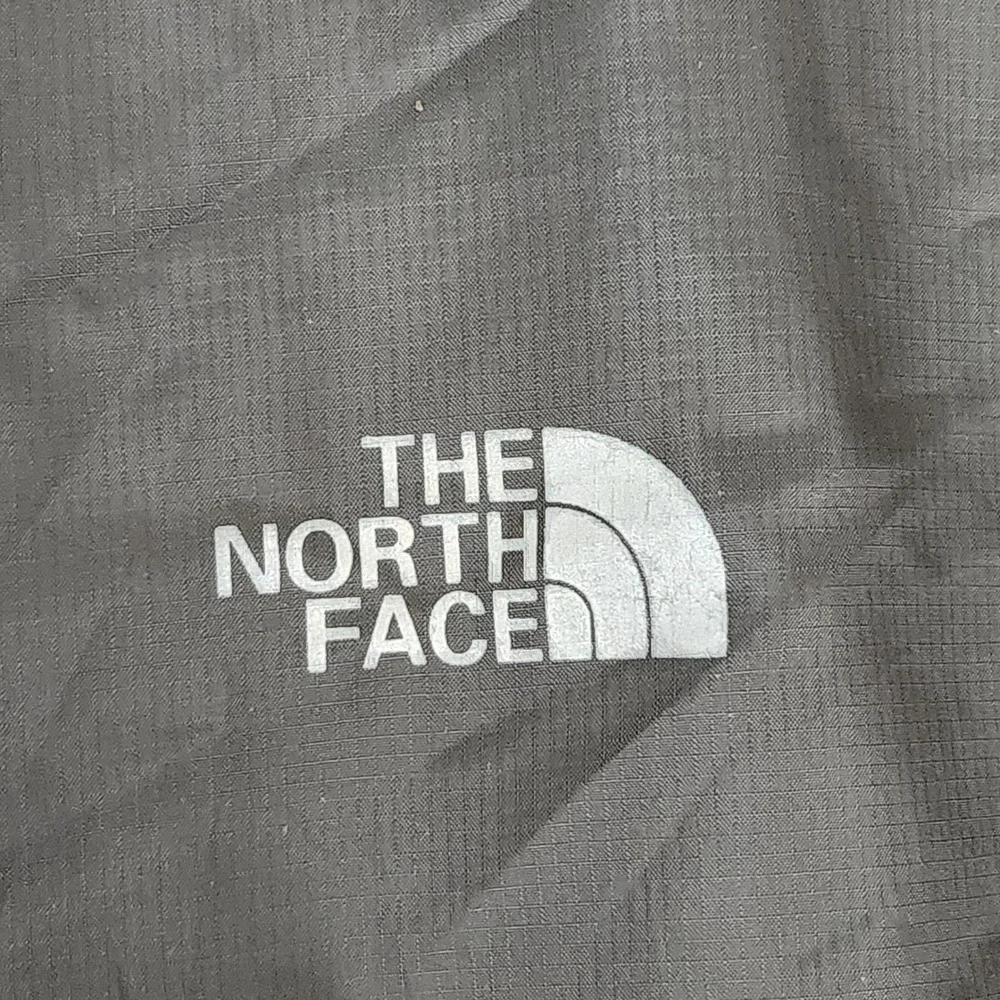 The North Face Mens XXL Grey Black Full Zip Stowable Ripstop Windbreaker Jacket